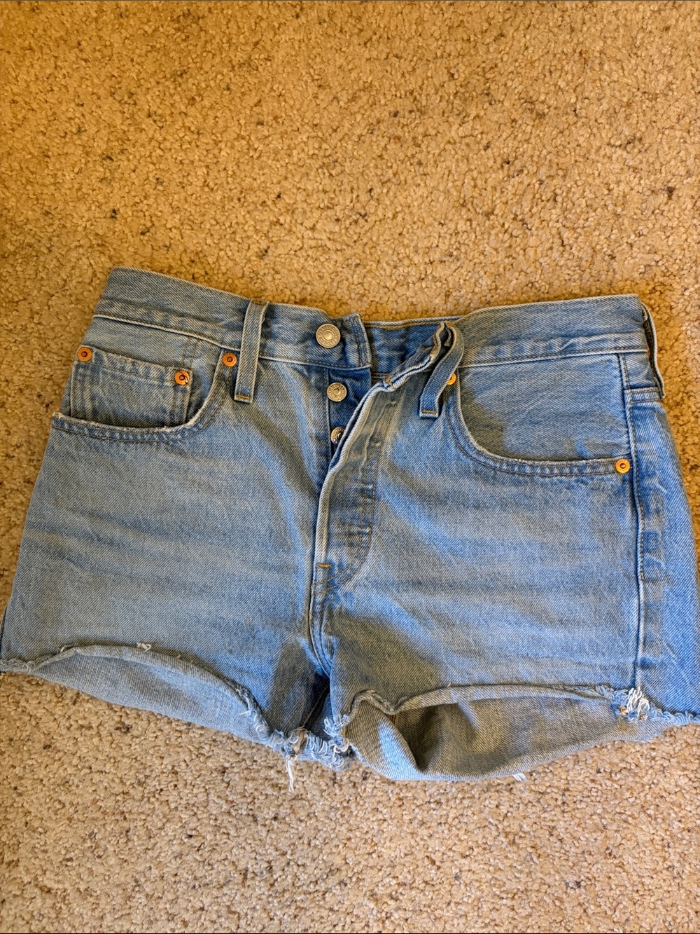 Levi's Light Blue Denim Cutoff Button-Fly Shorts Size 26